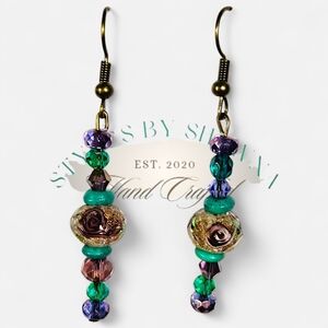 Handmade Elegant Beaded Dangle Earrings